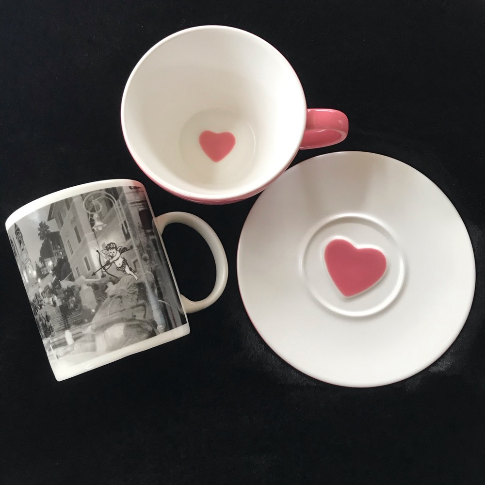 Starbucks Valentine Love Mug Cup and Saucer Heart